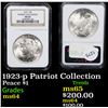Image 1 : NGC 1923-p Peace Dollar Patriot Collection $1 Graded ms64 By NGC