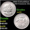 Image 1 : 1893 Columbian Old Commem Half Dollar 50c Grades Choice AU/BU Slider+