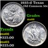 Image 1 : 1935-d Texas Old Commem Half Dollar 50c Grades GEM+ Unc