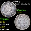 Image 1 : 1874-p Seated Liberty Dime 10c Grades vf++