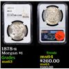 Image 1 : NGC 1878-s Morgan Dollar $1 Graded ms63 By NGC