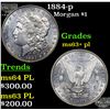 Image 1 : 1884-p Morgan Dollar $1 Grades Select Unc+ PL