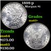 Image 1 : 1898-p Morgan Dollar $1 Grades Select+ Unc