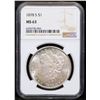 Image 2 : NGC 1878-s Morgan Dollar $1 Graded ms63 By NGC