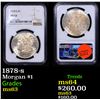 Image 1 : NGC 1878-s Morgan Dollar $1 Graded ms63 By NGC