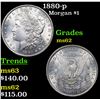 Image 1 : 1880-p Morgan Dollar $1 Grades Select Unc