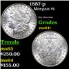 Image 1 : 1887-p Morgan Dollar $1 Grades Choice+ Unc