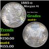 Image 1 : 1885-o Morgan Dollar $1 Grades Choice+ Unc