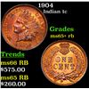 Image 1 : 1904 Indian Cent 1c Grades Gem+ Unc RB