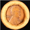 Image 2 : Mixed small cents 1c orig shotgun roll, 1918-d Wheat Cent, 1900 Indian Cent other end, brinks Wrappe