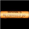 Image 4 : Mixed small cents 1c orig shotgun roll, 1918-d Wheat Cent, 1900 Indian Cent other end, brinks Wrappe