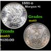 Image 1 : 1881-o Morgan Dollar $1 Grades Select Unc