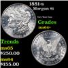 Image 1 : 1881-s Morgan Dollar $1 Grades Choice+ Unc