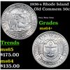 Image 1 : 1936-s Rhode Island Old Commem Half Dollar 50c Grades Choice+ Unc
