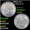 Image 1 : 1883 n/c Liberty Nickel 5c Grades Choice+ Unc