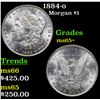 Image 1 : 1884-o Morgan Dollar $1 Grades GEM+ Unc
