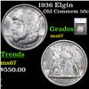 Image 1 : 1936 Elgin Old Commem Half Dollar 50c Graded ms67 By SEGS