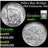 Image 1 : 1936-s Bay Bridge Old Commem Half Dollar 50c Graded ms65+ BY SEGS