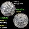 Image 1 : 1897-p Morgan Dollar $1 Grades Select Unc