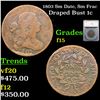 Image 1 : 1803 Sm Date, Sm Frac Draped Bust Large Cent 1c Graded f15 By SEGS