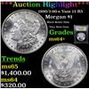 Image 1 : ***Auction Highlight*** 1890/1-90-s Morgan Dollar Vam 12 I2 R5 $1 Graded Choice+ Unc By USCG (fc)