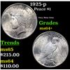 Image 1 : 1925-p Peace Dollar $1 Grades Choice+ Unc