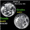 Image 1 : 1945-p Mercury Dime 10c Grades Choice+ Unc