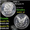 Image 1 : 1881-s Morgan Dollar $1 Grades Choice Unc+ PL