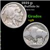 Image 1 : 1921-p Buffalo Nickel 5c Grades vg, very good