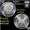 Image 1 : 1878-s Morgan Dollar $1 Graded ms64 pl By SEGS