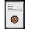 Image 2 : NGC 1969-d Lincoln Cent 1c Graded ms65 rd By NGC