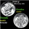 Image 1 : 1944-p Mercury Dime 10c Grades Choice+ Unc