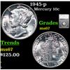 Image 1 : 1945-p Mercury Dime 10c Graded ms67 By SEGS