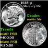 Image 1 : 1938-p Mercury Dime 10c Grades GEM++ FSB