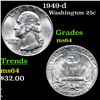 Image 1 : 1949-d Washington Quarter 25c Grades Choice Unc