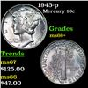 Image 1 : 1945-p Mercury Dime 10c Grades GEM++ Unc