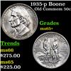 Image 1 : 1935-p Boone Old Commem Half Dollar 50c Grades GEM+ Unc