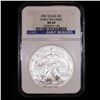 Image 2 : NGC 2007 Silver Eagle Dollar $1 Graded ms69 By NGC