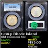 Image 1 : PCGS 1936-p Rhode Island Old Commem Half Dollar 50c Graded ms65+ By PCGS