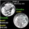 Image 1 : 1941-p Mercury Dime 10c Grades GEM++ Unc