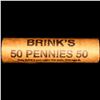 Image 4 : Mixed small cents 1c orig shotgun roll, 1918-d Wheat Cent, 1887 Indian Cent other end, brinks Wrappe