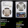 Image 1 : NGC 1881-o Morgan Dollar $1 Graded ms63 By NGC