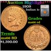 Image 1 : 1909 Indian Cent 1c Graded ms66 rd By SEGS