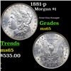 Image 1 : 1881-p Morgan Dollar $1 Grades GEM Unc