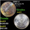 Image 1 : 1881-o Morgan Dollar $1 Grades Select Unc