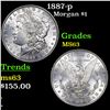 Image 1 : 1887-p Morgan Dollar $1 Grades Select Unc