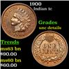 Image 1 : 1900 Indian Cent 1c Grades Unc Details