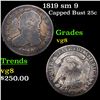 Image 1 : 1819 sm 9 Capped Bust Quarter 25c Grades vg, very good