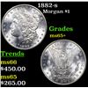 Image 1 : 1882-s Morgan Dollar $1 Grades GEM+ Unc