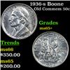 Image 1 : 1936-s Boone Old Commem Half Dollar 50c Grades GEM+ Unc